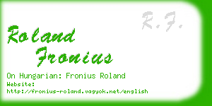 roland fronius business card